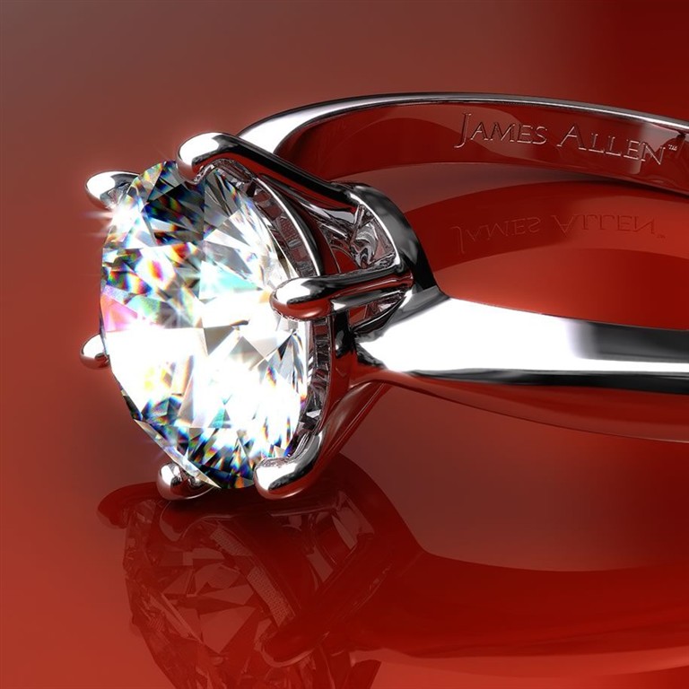 11011- Six Prong Wire Basket Engagement Ring