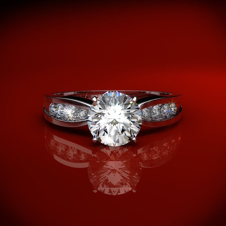 1219 - Bow Tie Channel Set Brilliant Diamond Engagement Ring