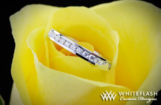 18k Channel Set Diamond Wedding Ring