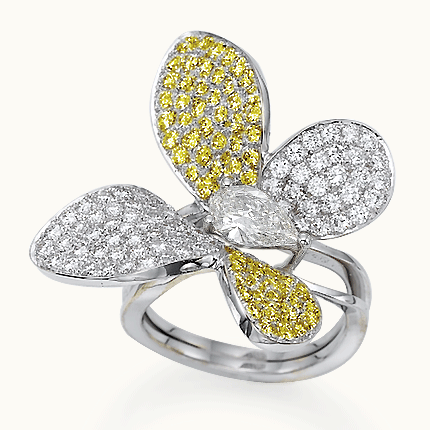 2.34ct Pave' Yellow Diamond Butterfly