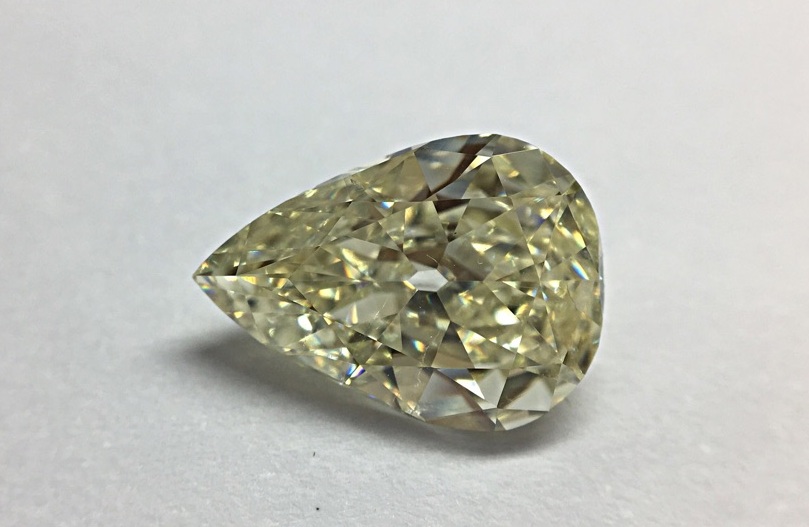 2.50CT OLD CUT PEAR FANCY LIGHT YELLOW VS2 NONE CERT