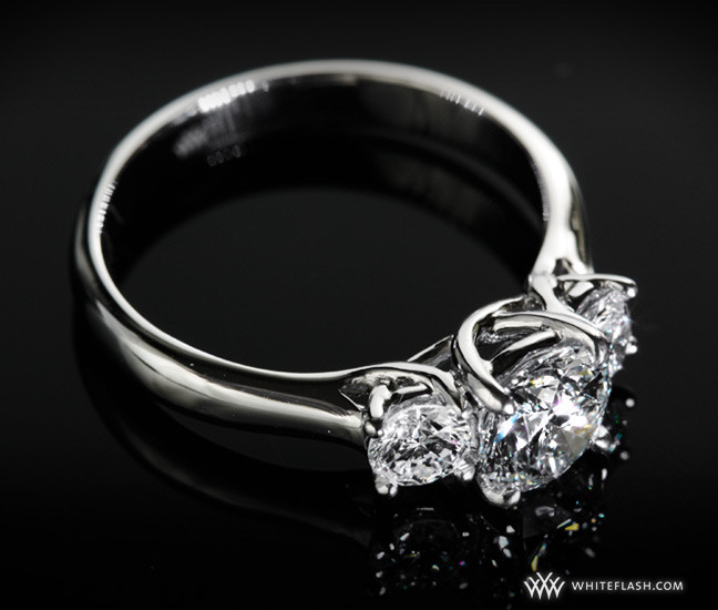 3 Stone Trellis Diamond Engagement Ring