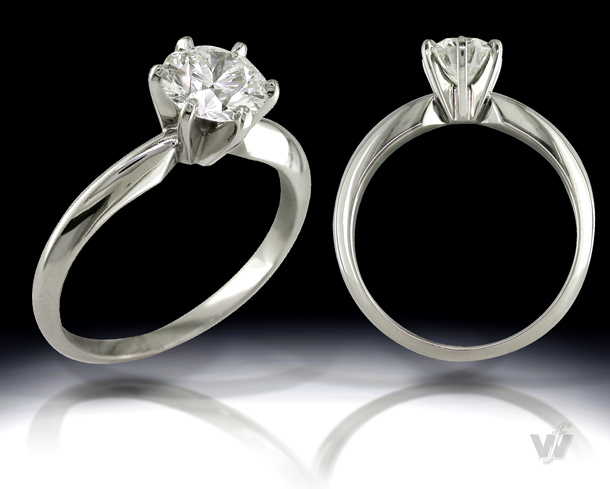 6-Prong "Tiffany" Style - 18k White Gold