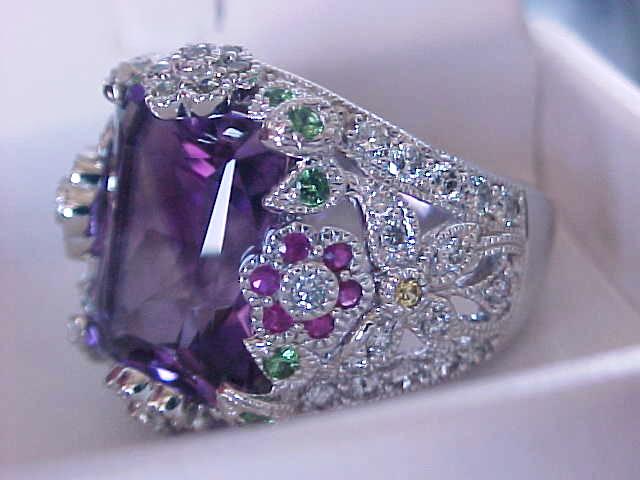 Amethyst, rubies, tsavorites, sapphires and diamonds