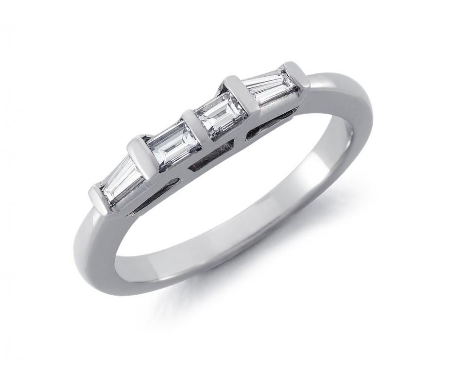 Baguette Diamond Wedding Ring in 14k WG .30ctw