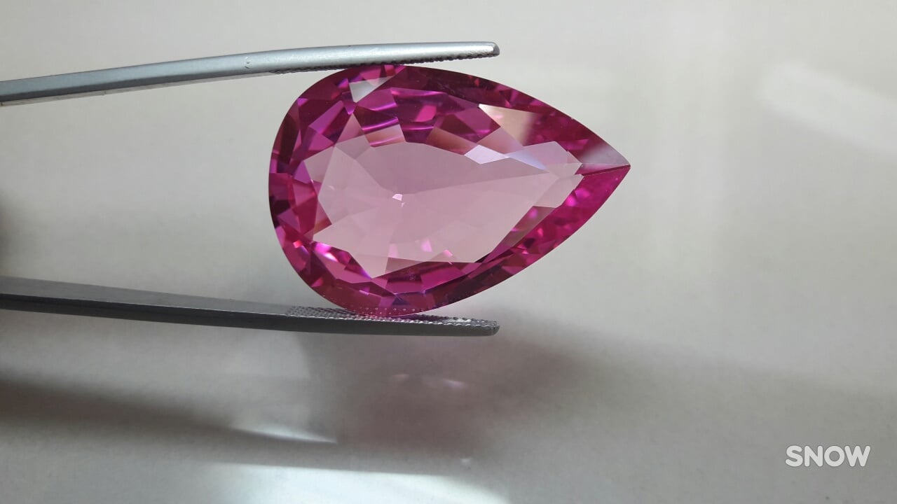 Beautiful 214.50 cts Pear shape Pink color Size 18 x 13. Clear cuttings and in good condition.... Limited
