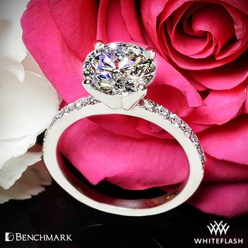 Benchmark Large Pave Diamond Engagement Ring
