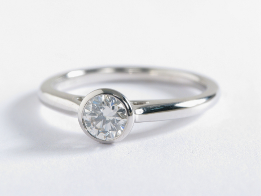 Bezel Set Solitaire Engagement Ring