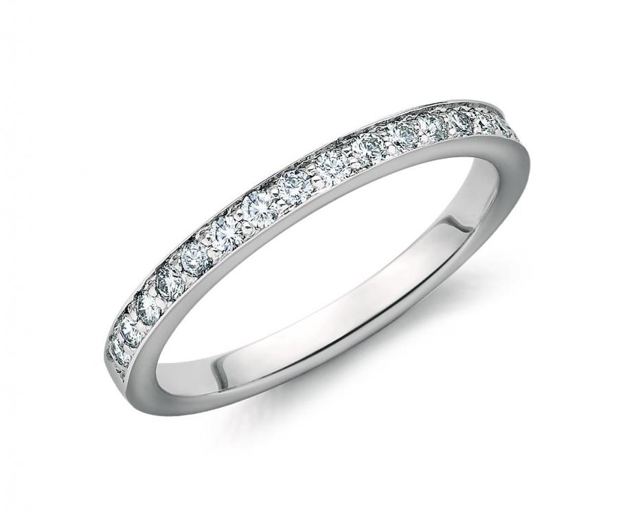 Cathedral Pavé Diamond Ring in 14k WG .20ctw