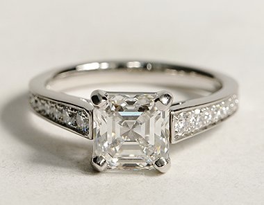 Cathedral Pave Diamond Engagement Ring in Platinum (1/3 ct. tw.)