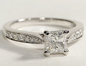 Cathedral Pave Diamond Engagement Ring