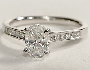 Channel Set Princess Cut Diamond Engagement Ring