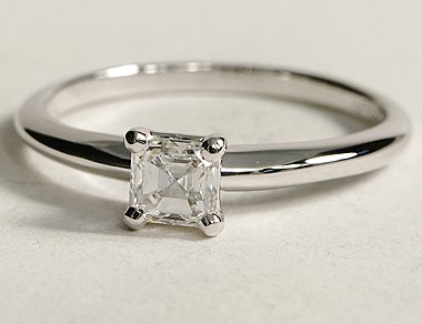 Classic Four Prong Engagement Ring in 18k White Gold