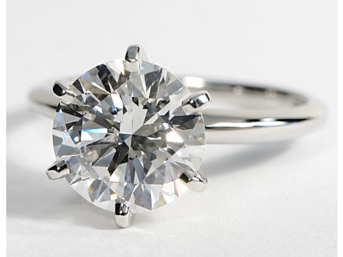classic six prong engagement ring in platinum round