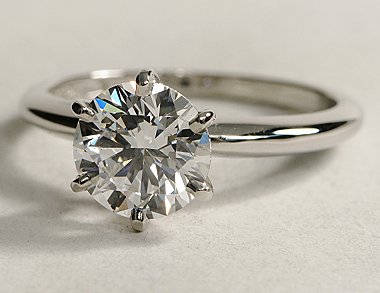 Classic Six Prong Engagement Ring in Platinum