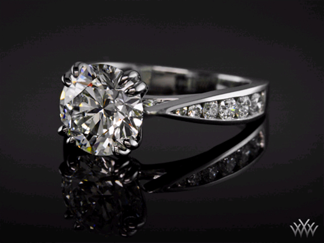 Claw Prong Channel Diamond Engagement Ring