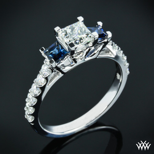 Custom 3 Stone Princess Diamond Engagement Ring