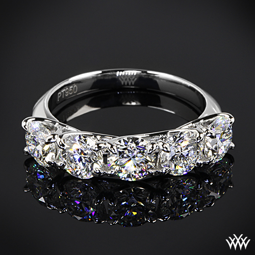 Custom 5 Stone Trellis Diamond Wedding Ring