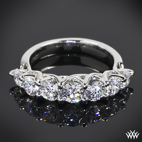 Custom 7 Stone Trellis Diamond Wedding Ring