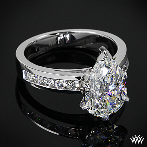 Custom Cathedral Channel-Set Diamond Engagement Ring