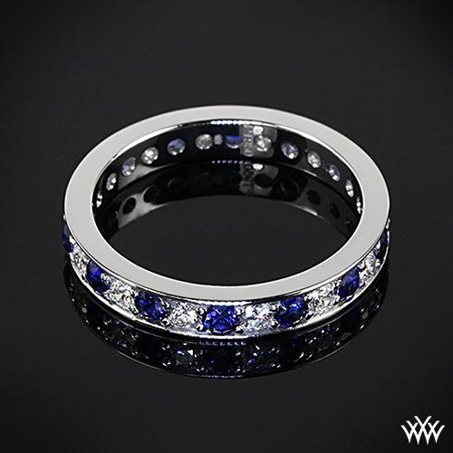 Custom Diamond and Sapphire Eternity Wedding Ring