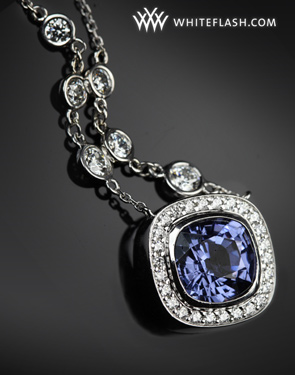 Custom Diamond and Sapphire Pendant by Whiteflash.com