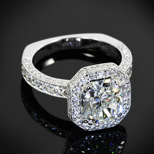 Custom Double Halo Diamond Engagement Ring