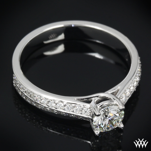 Custom "Pave Knife-Edge" Diamond Engagement Ring