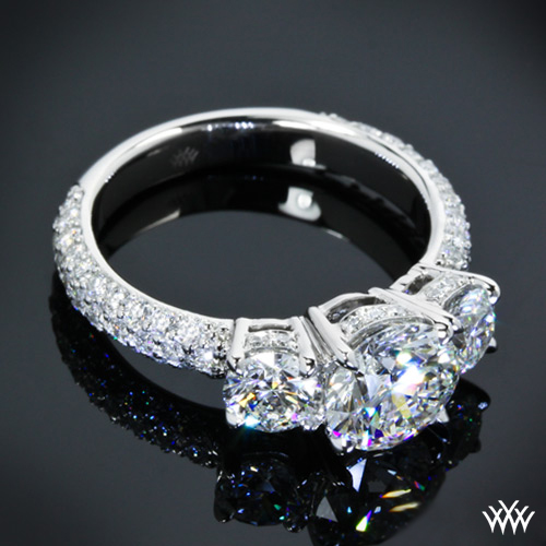 Custom Platinum 3 Stone Diamond Engagement Ring
