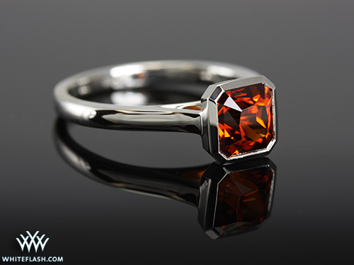 Custom Platinum Ring with Garnet