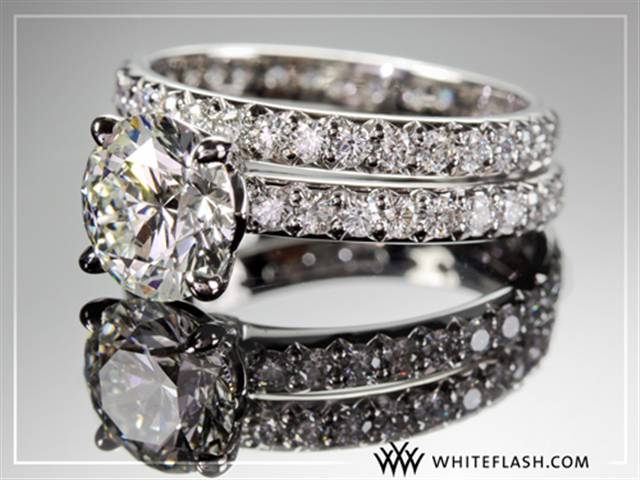 Custom Platinum Wedding Set by Whiteflash.com
