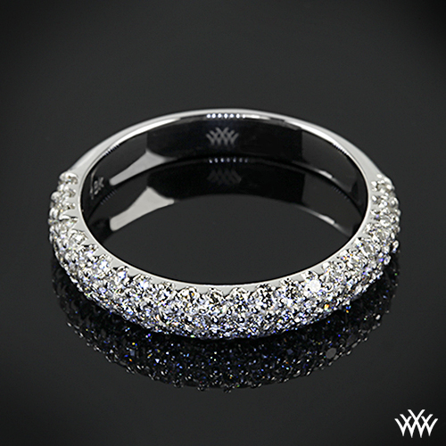 Custom Rounded Pave Diamond Wedding Ring