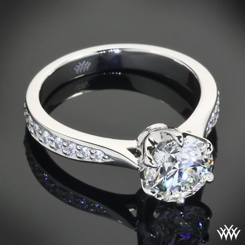 Customized Legato Sleek Line Pave Diamond Engagement Ring