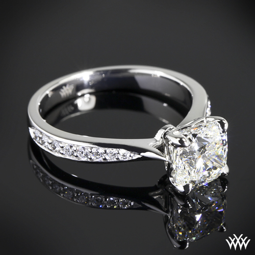 Customized Legato Sleek Line Pave Diamond Engagement Ring