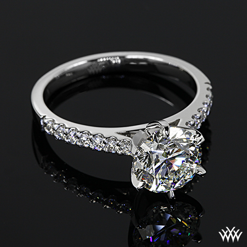 Customized Petite Open Cathedral Diamond Engagement Ring