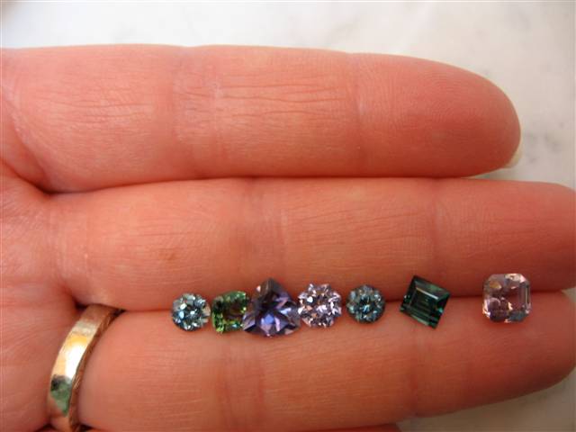 family portrait, sapphires, spinels and tourmalines