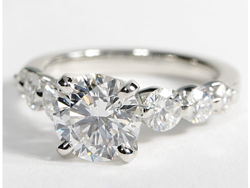 Floating Diamond Engagement Ring in Platinum