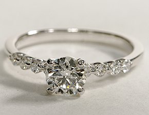 Floating Diamond Engagement Ring