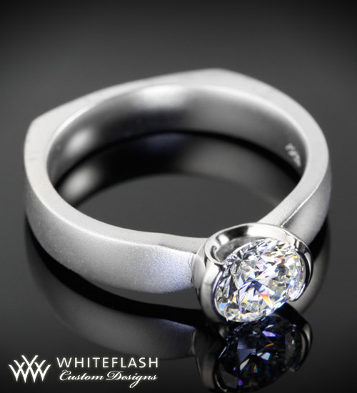 Half Bezel Euro Shank Engagement Ring