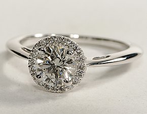 Halo Diamond Engagement Ring in 14k White Gold