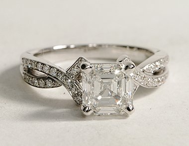 Intertwined Pavé Diamond Engagement Ring