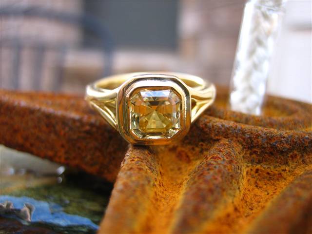 LaurenThePartier's 1.38 ct. Grossular Asscher in 18k JKT setting