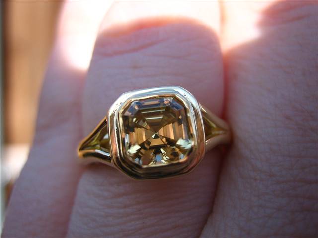 LaurenThePartier's 1.38 ct. Grossular Asscher in 18k JKT setting