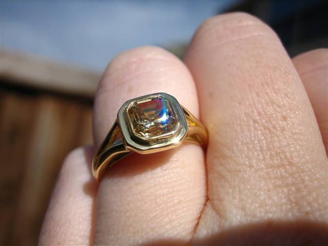 LaurenThePartier's 1.38 ct. Grossular Asscher in 18k JKT setting