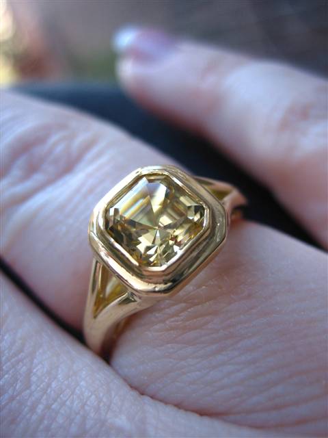 LaurenThePartier's 1.38 ct. Grossular Asscher in 18k JKT setting