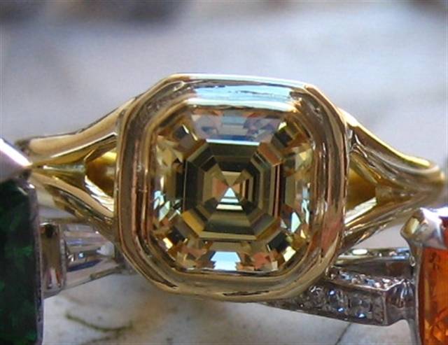 LaurenThePartier's 1.38 ct. Grossular Asscher in 18k JKT setting