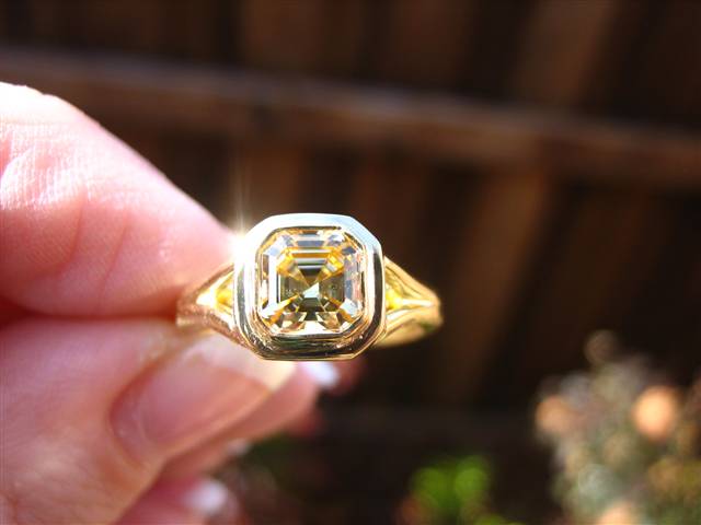 LaurenThePartier's 1.38 ct. Grossular Asscher in 18k JKT setting