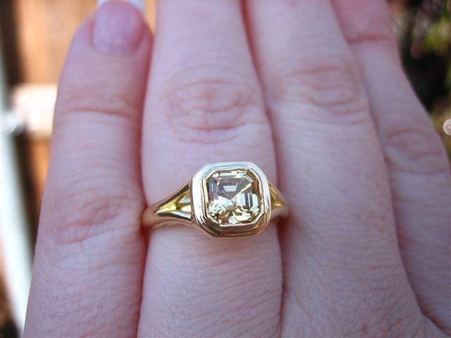 LaurenThePartier's 1.38 ct. Grossular Asscher in 18k JKT setting