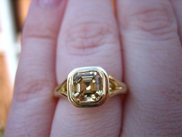 LaurenThePartier's 1.38 ct. Grossular Asscher in 18k JKT setting