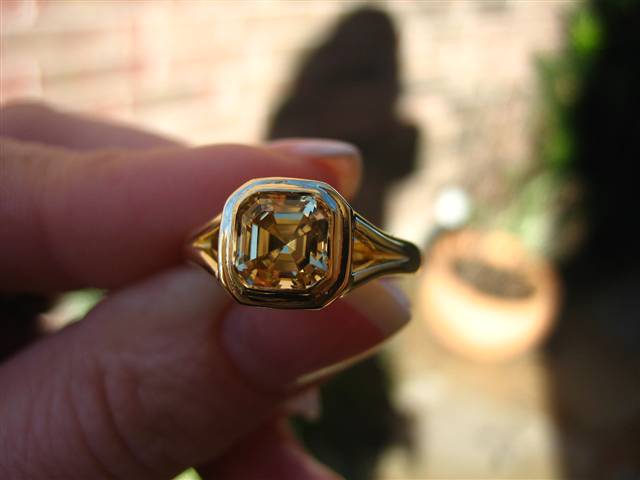 LaurenThePartier's 1.38 ct. Grossular Asscher in 18k JKT setting